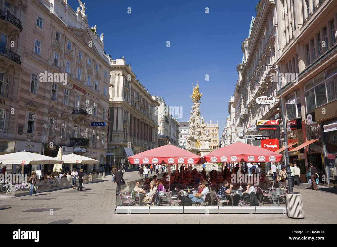 Österreich, Wien, 1. Bereich, graben, Fußgängerzone, Straßencafé, Stockfoto