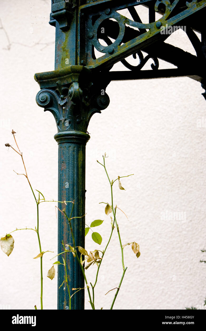 Metall Säule, alte, nostalgische, rose, Dürren, Stockfoto