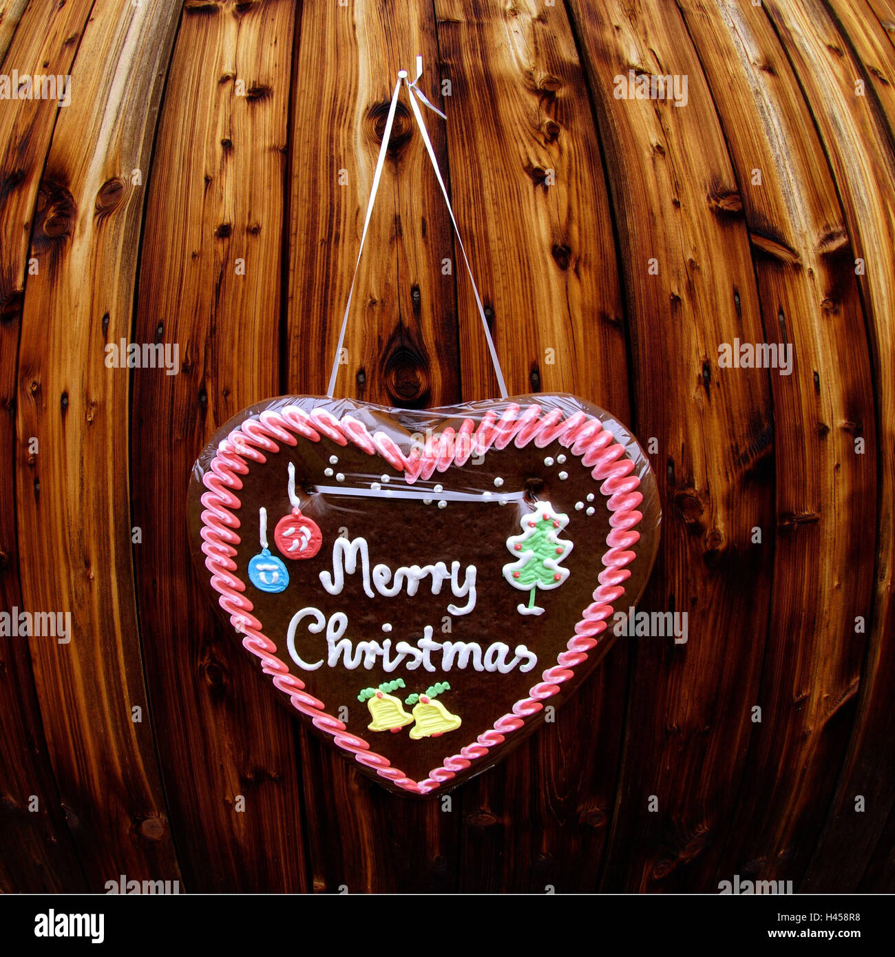 Lebkuchenherz, Weihnachten Greetingses,, Stockfoto
