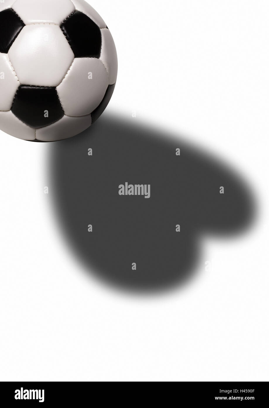 Fußball, Detail, Schatten, herzförmige, Ball, Lederball, schwarz/weiß, Symbol,