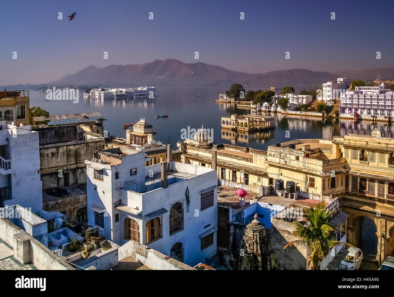 Der Stadt Udaipur – nannten die romantischste Stadt in Indien oder der indischen Venedig anzeigen Stockfoto