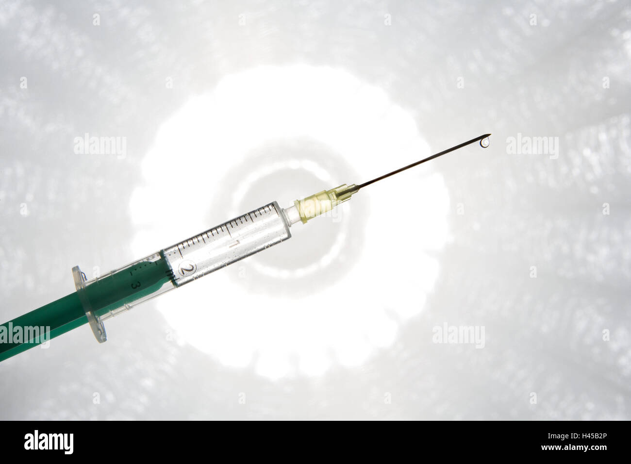 Spritze, Nadel, Tropfen, Hintergrund, Licht, Komposition, Stockfoto