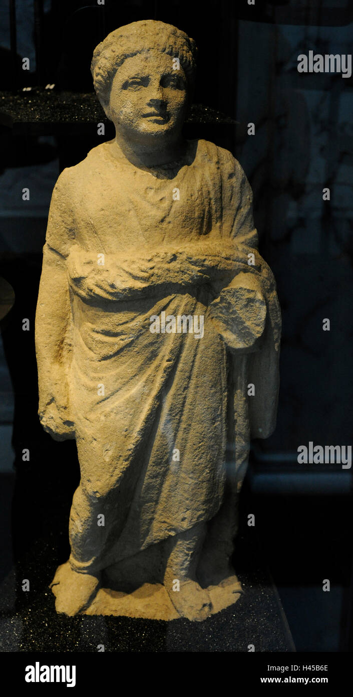 Statue eines Mannes. Kalkstein. Aus Mersinaki, Zypern. 250-180 V. CHR.. Stockfoto