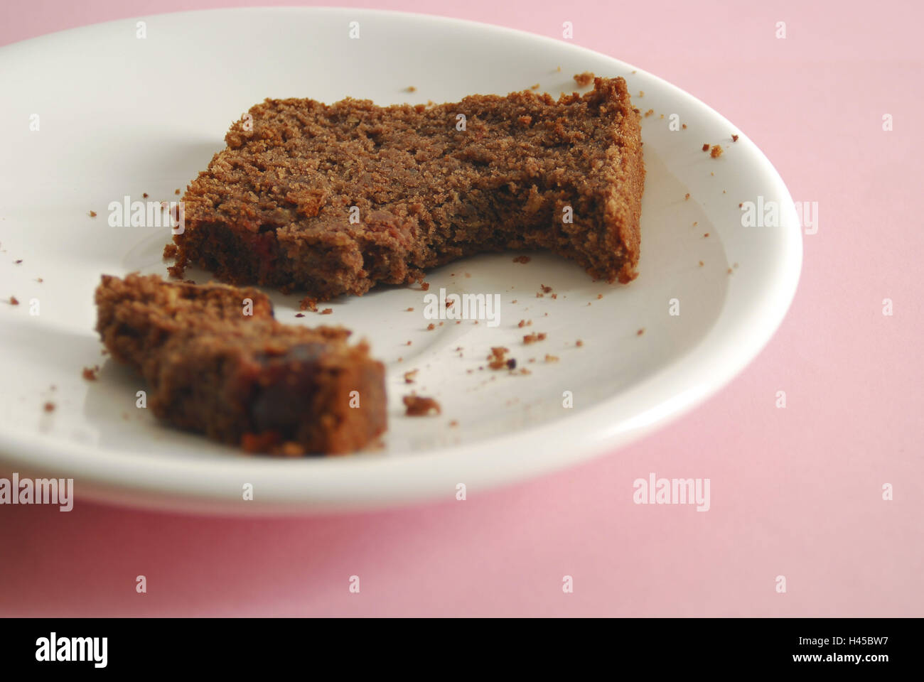 Dessert Teller, Schokolade Kuchen, gebissen, detail, Stockfoto