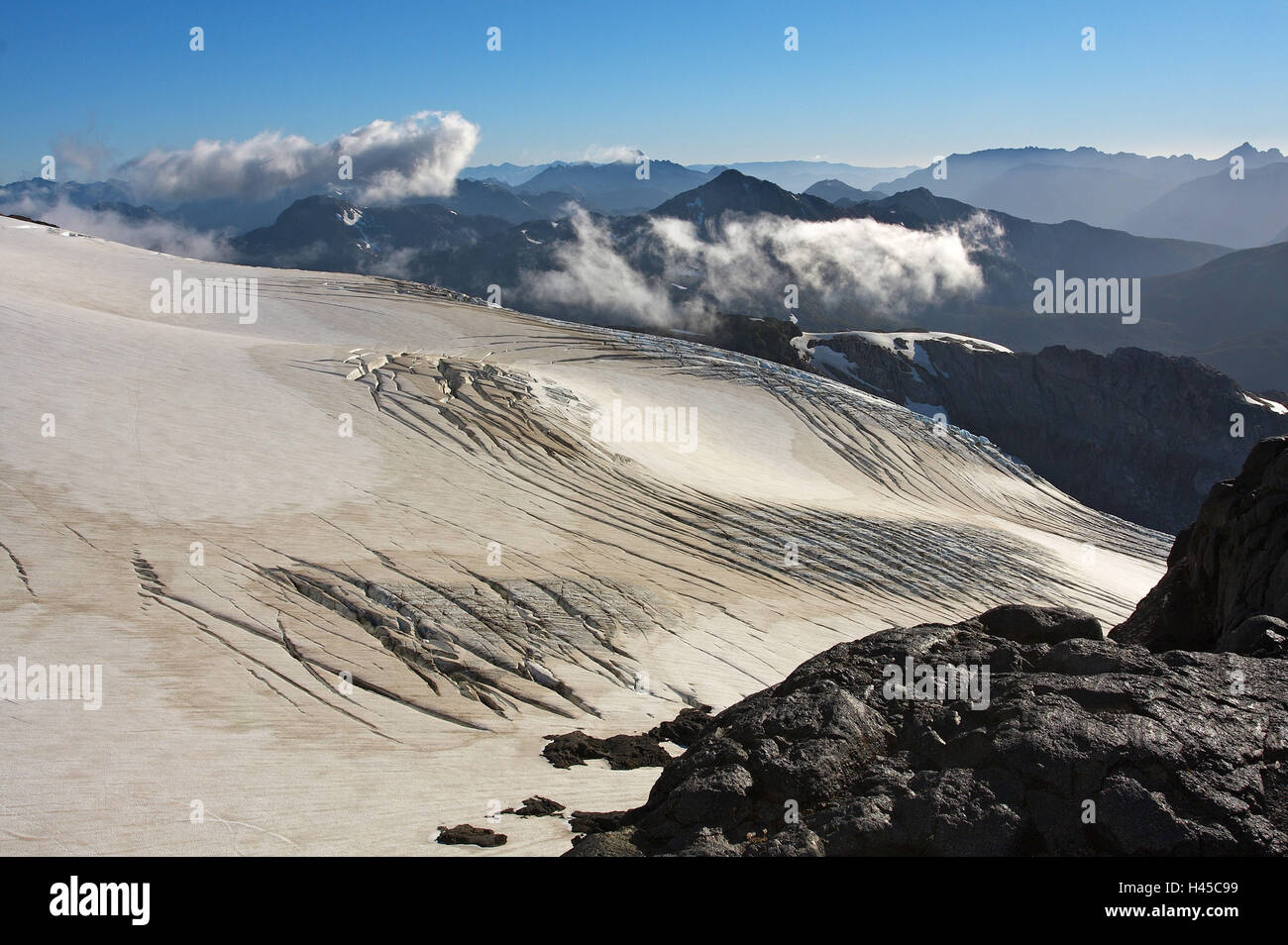 Argentinien, Patagonien, den Anden, Nationalpark Nahuel Huapi, Monte Tronador, Gletscher, Fels, Berglandschaft, Stockfoto