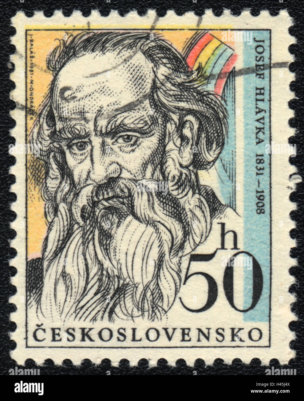 Eine Briefmarke gedruckt in der Tschechoslowakei, zeigt Architekt Josef Hlavka, 1981 Stockfoto