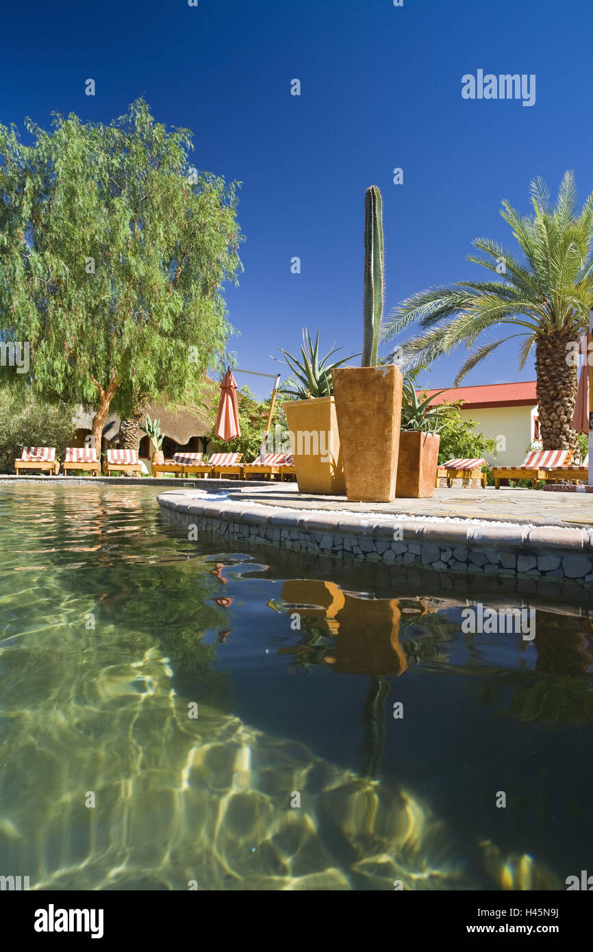 Afrika, Namibia, Namib Naukluft Nationalpark, Namib Desert Lodge, Pool-Anlage, Stockfoto