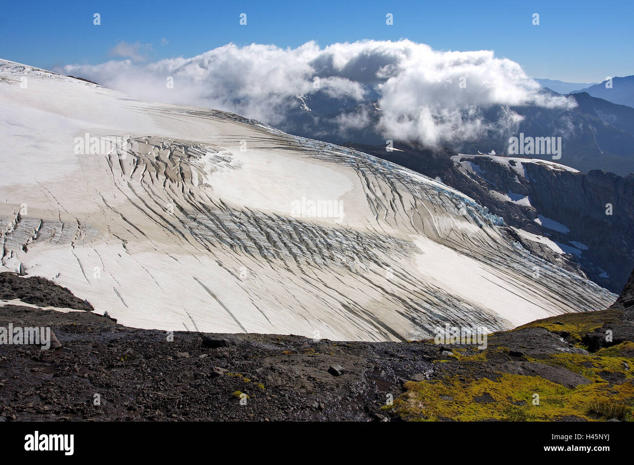 Argentinien, Patagonien, die Anden, Nationalpark Nahuel Huapi, Monte Tronador, Gletscher, Felsen, Berglandschaft, Stockfoto