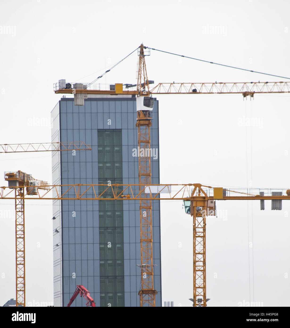 Business Hochhaus, Baukräne, Stockfoto