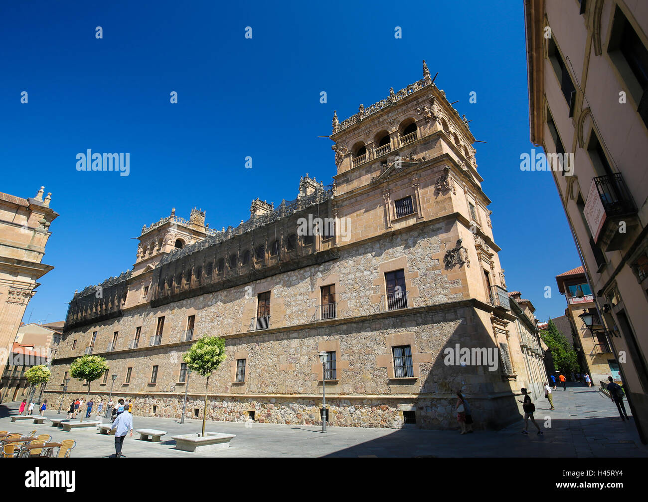 Palacio de Monterrey in Salamanca, Spanien. Dieser Palast ist ein berühmtes Beispiel des plateresken Baustil. Stockfoto