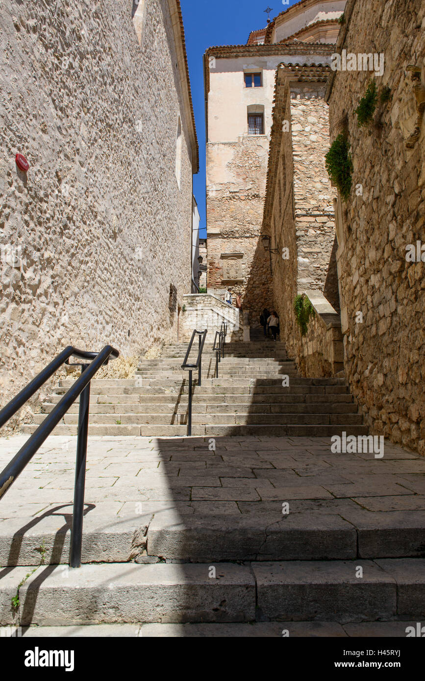 Cuenca, Spanien: Die vielen Schritte in der Altstadt Stockfoto