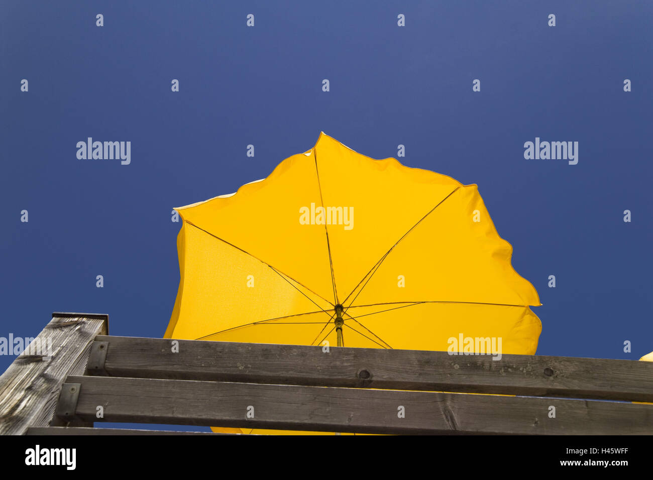 Sonnenschirm, Himmel, blau, Stockfoto