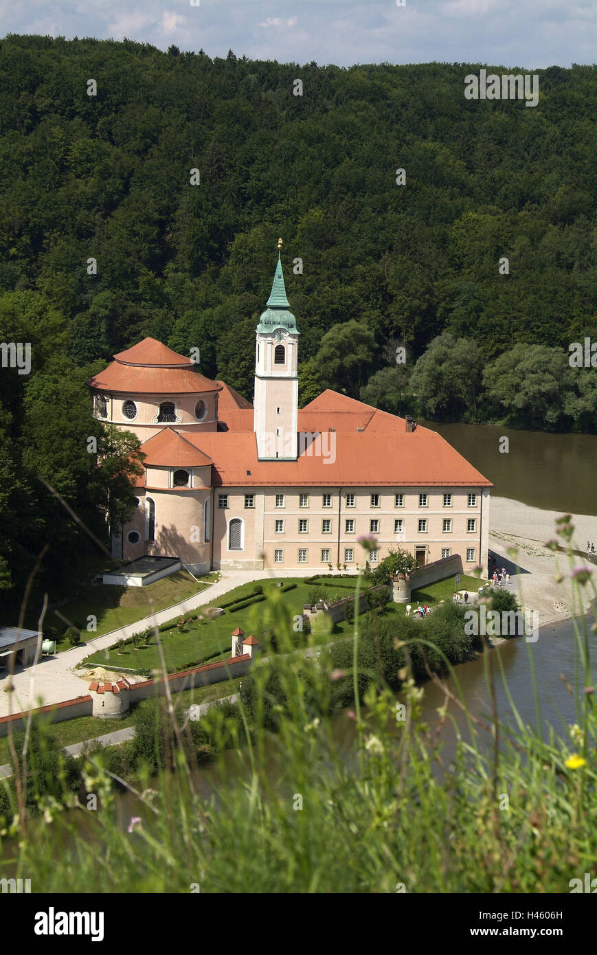 Deutschland, Bayern, Niederbayern, Kloster Schloss der Welt, Donauufer, Stockfoto