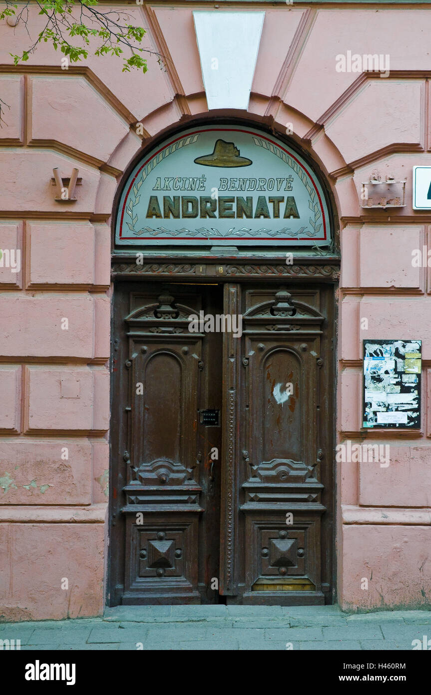 Litauen, Vilnius, Altstadt, Shop, Hutmacher, Detail, Eingang, Stockfoto