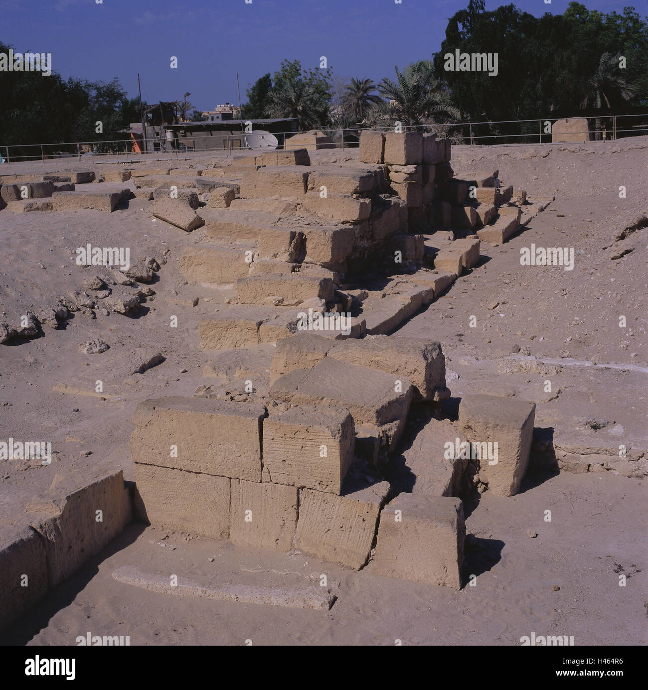 Bahrain, Manama, des Barbaren Tempel, Ruinen, Insel, Insel Scheichtum, Ziel, Ort von Interesse, in der Vergangenheit bleibt, Tempelruine, Barbar Tempel, Ausgrabungen, Ausgrabung, Archäologie, Mauern, Mauer-Reste, Tourismus, draußen, menschenleer, Kultur, Stockfoto