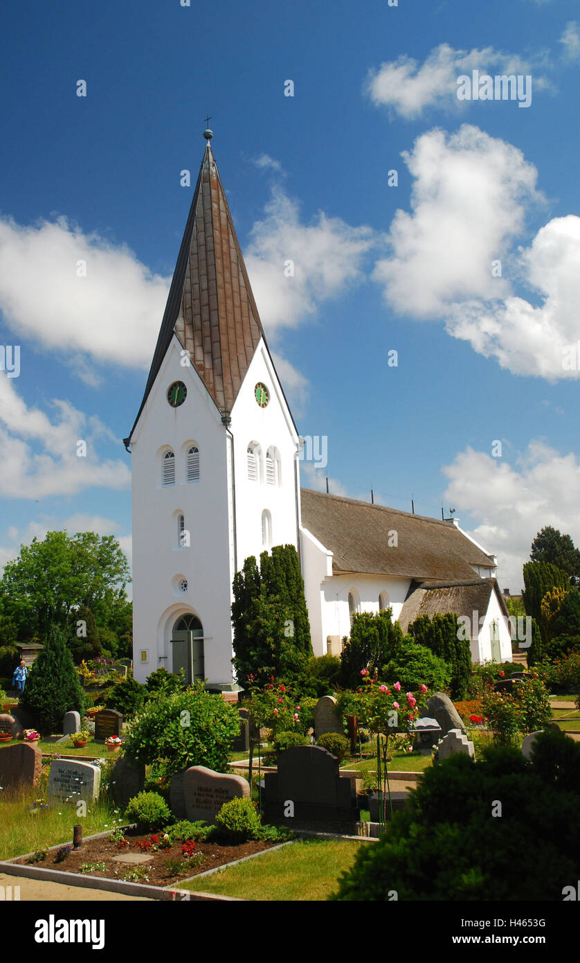 Deutschland, Schleswig - Holstein, Insel Amrum, Nebel, St. Clemens Kirche, innen Stockfoto
