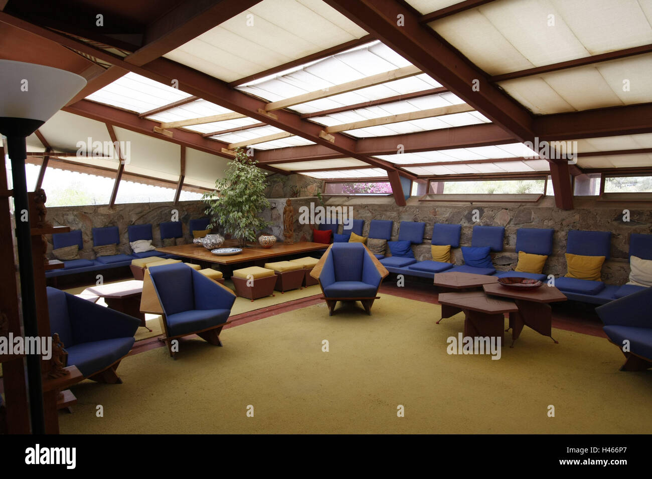 USA, Arizona, Scottsdale, Taliesin west, Wohnzimmer, Hörsaal, Nord