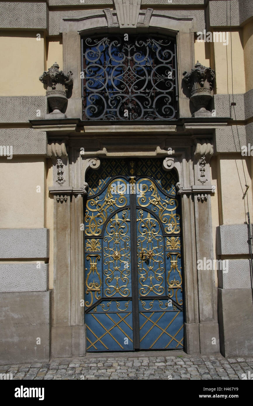 Polen, Wroclaw, Universität, Haustür, Stockfoto