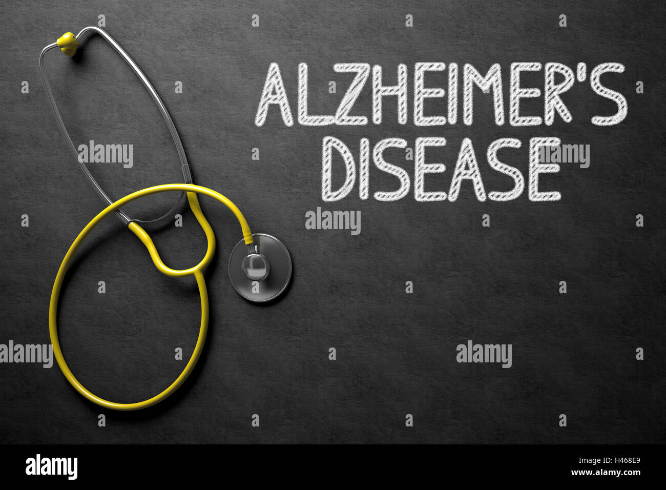 Alzheimer-Krankheit - Text auf Tafel. 3D Illustration. Stockfoto