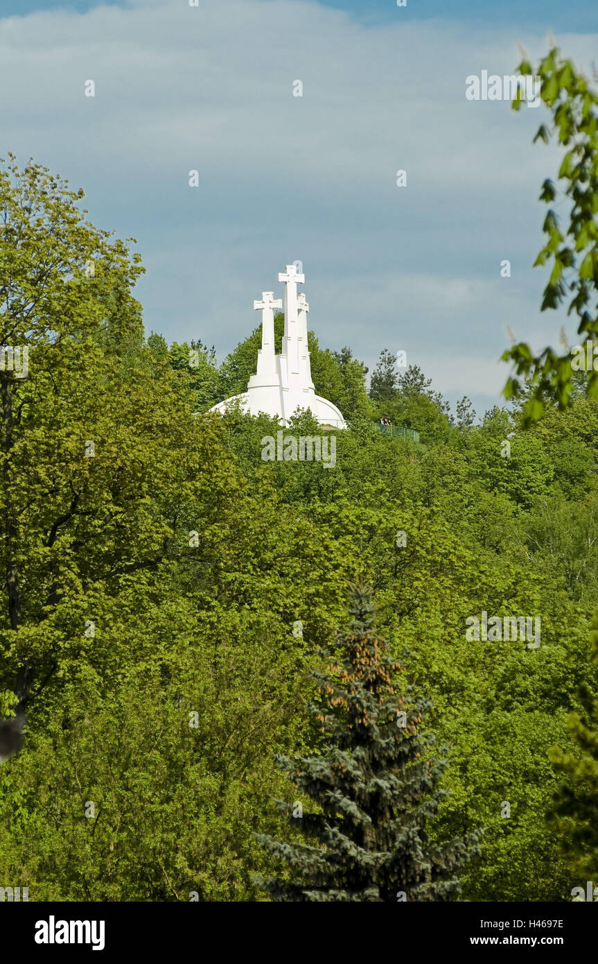 Litauen, Vilnius, Altstadt, Kalnu Park, drei Kreuze, Hügel drei Kreuze, Stockfoto