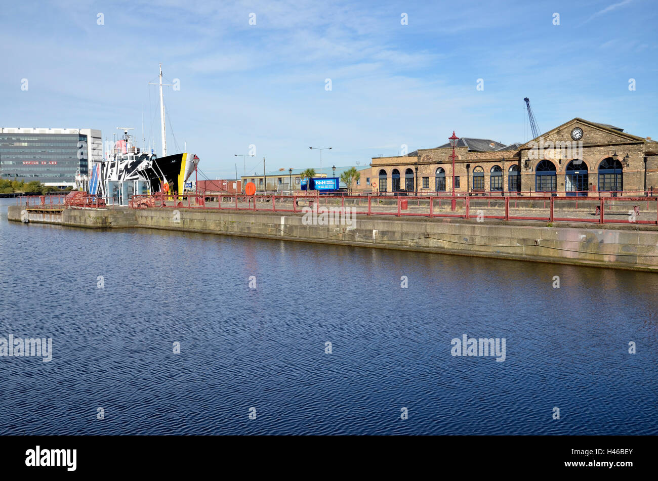 Der Hafen von Leith in Edinburgh, Schottland Stockfoto