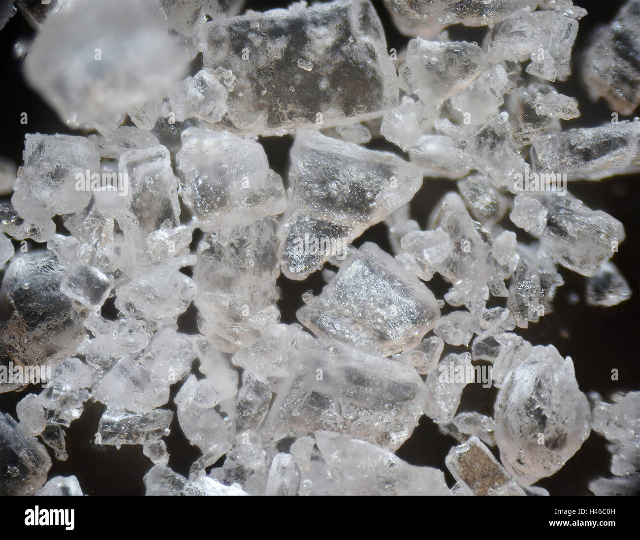 Mikroskopische Fotografie des Salzes Stockfoto