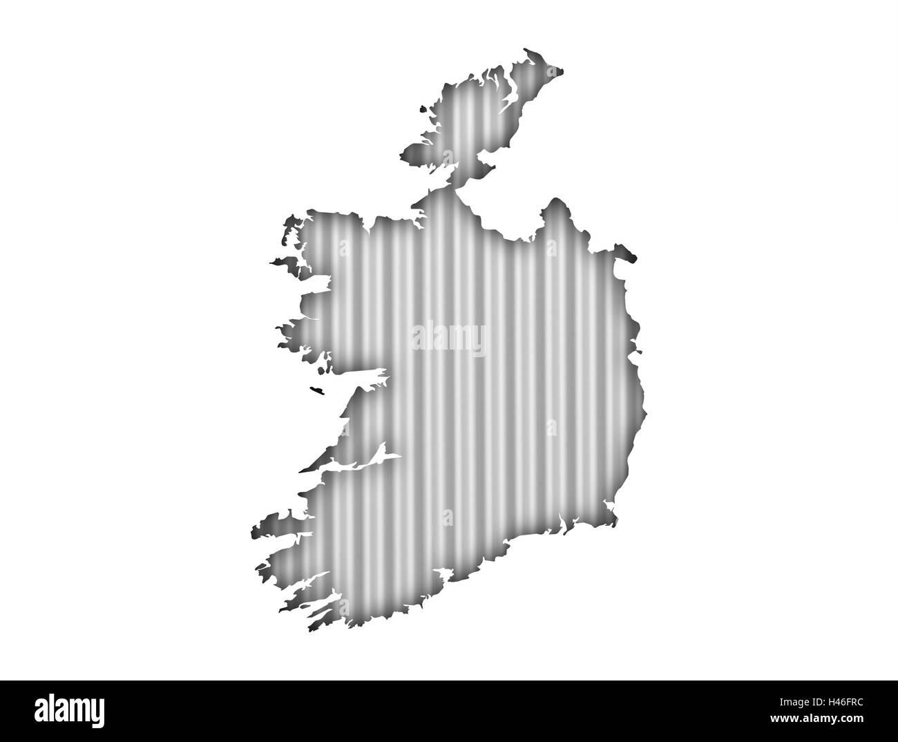 Karte von Irland auf Wellblech Stockfoto