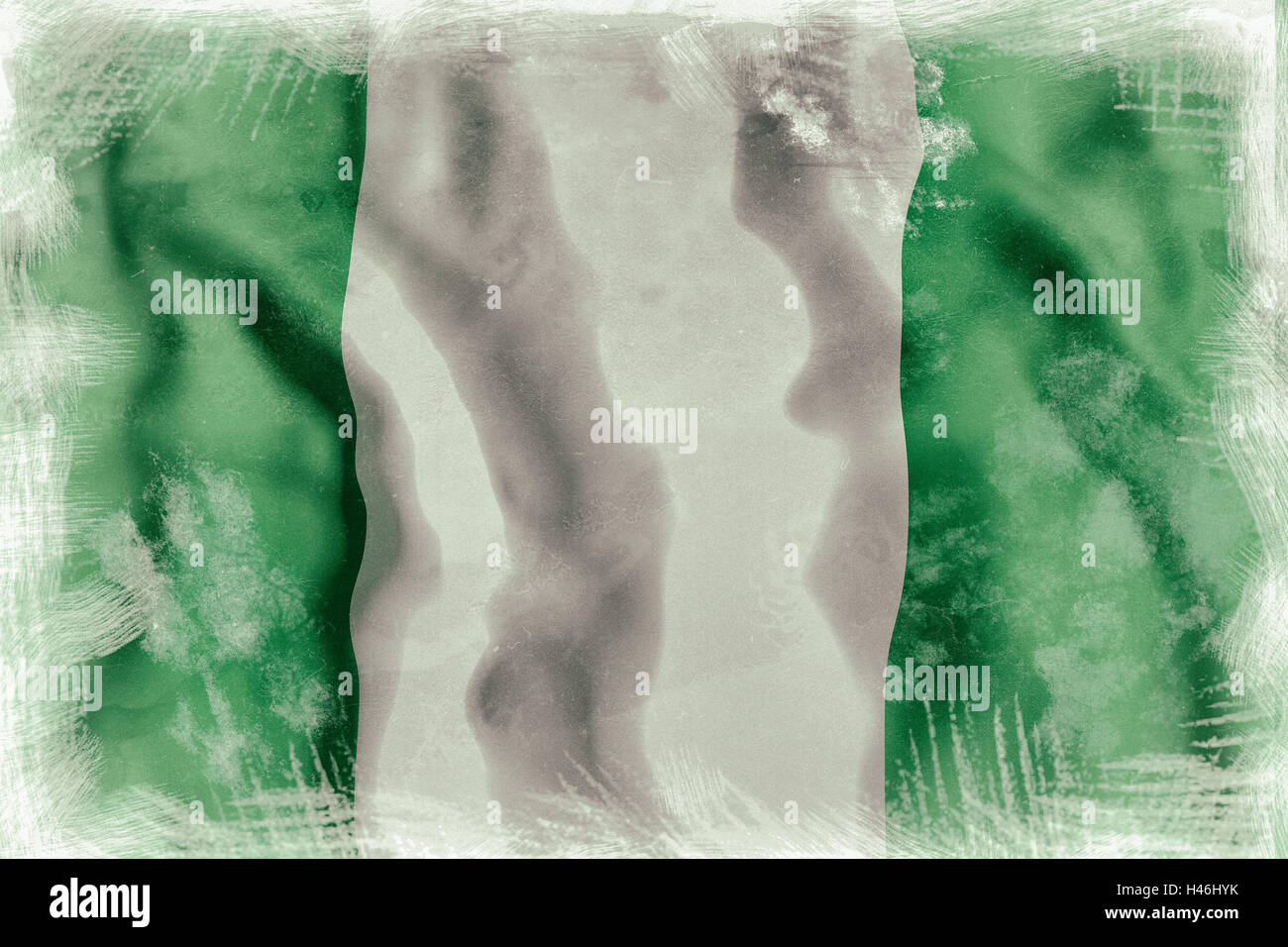 3D Rendering der Bundesrepublik Nigeria Flagge winken Stockfoto