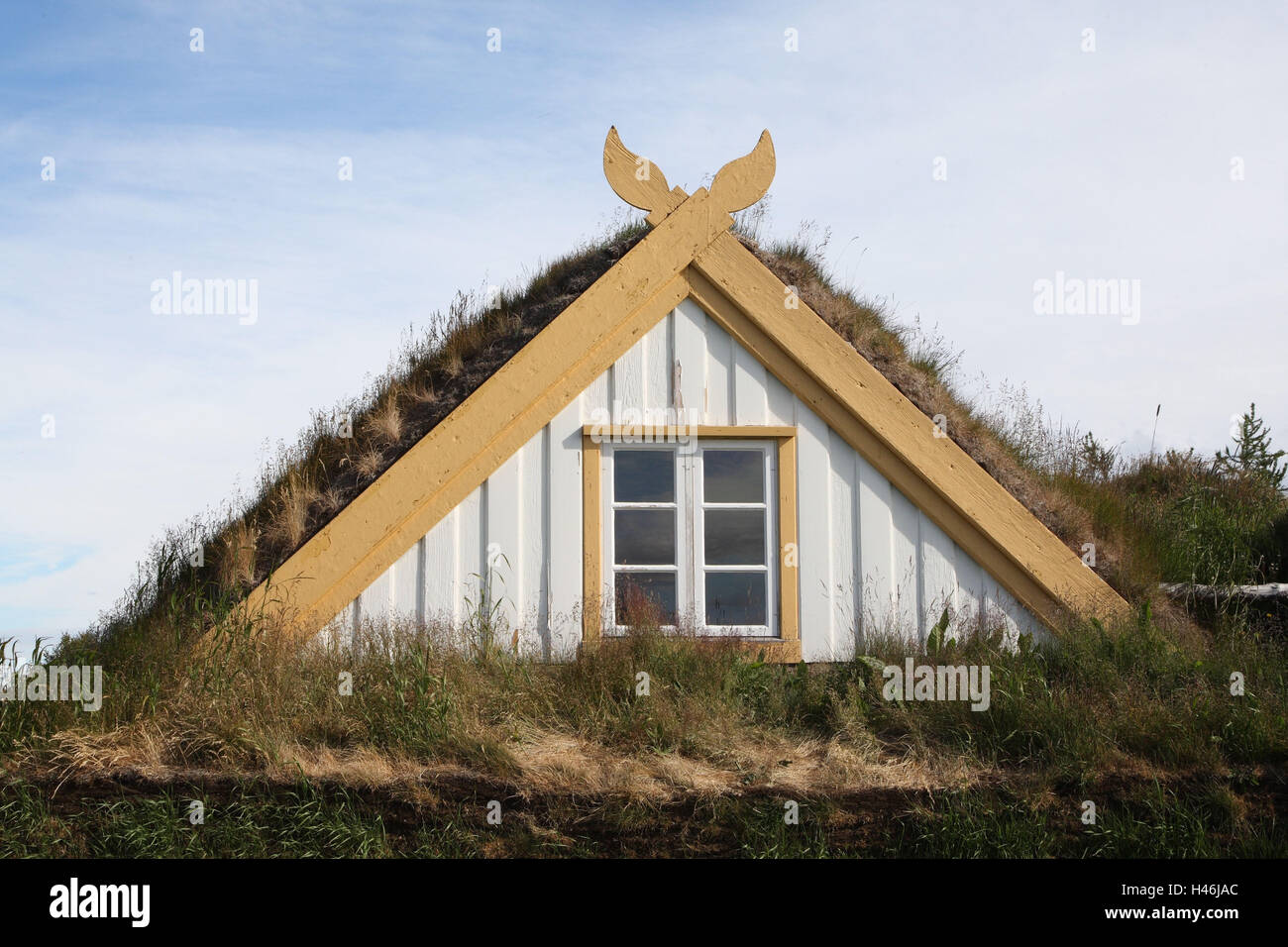 SOD Häuser, Laufás, Island, Stockfoto