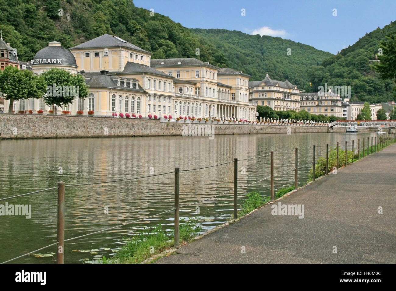 Deutschland, Rheinland-Pfalz, Bad Ems, Lahn, Spiel-Casino, Fluss, Casino, Gebäude, außen, Rhein-Lahn-Kreis, Stockfoto