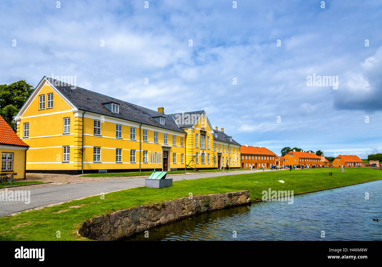 Häuser am Schloss Kronborg in Helsingør - Dänemark Stockfoto