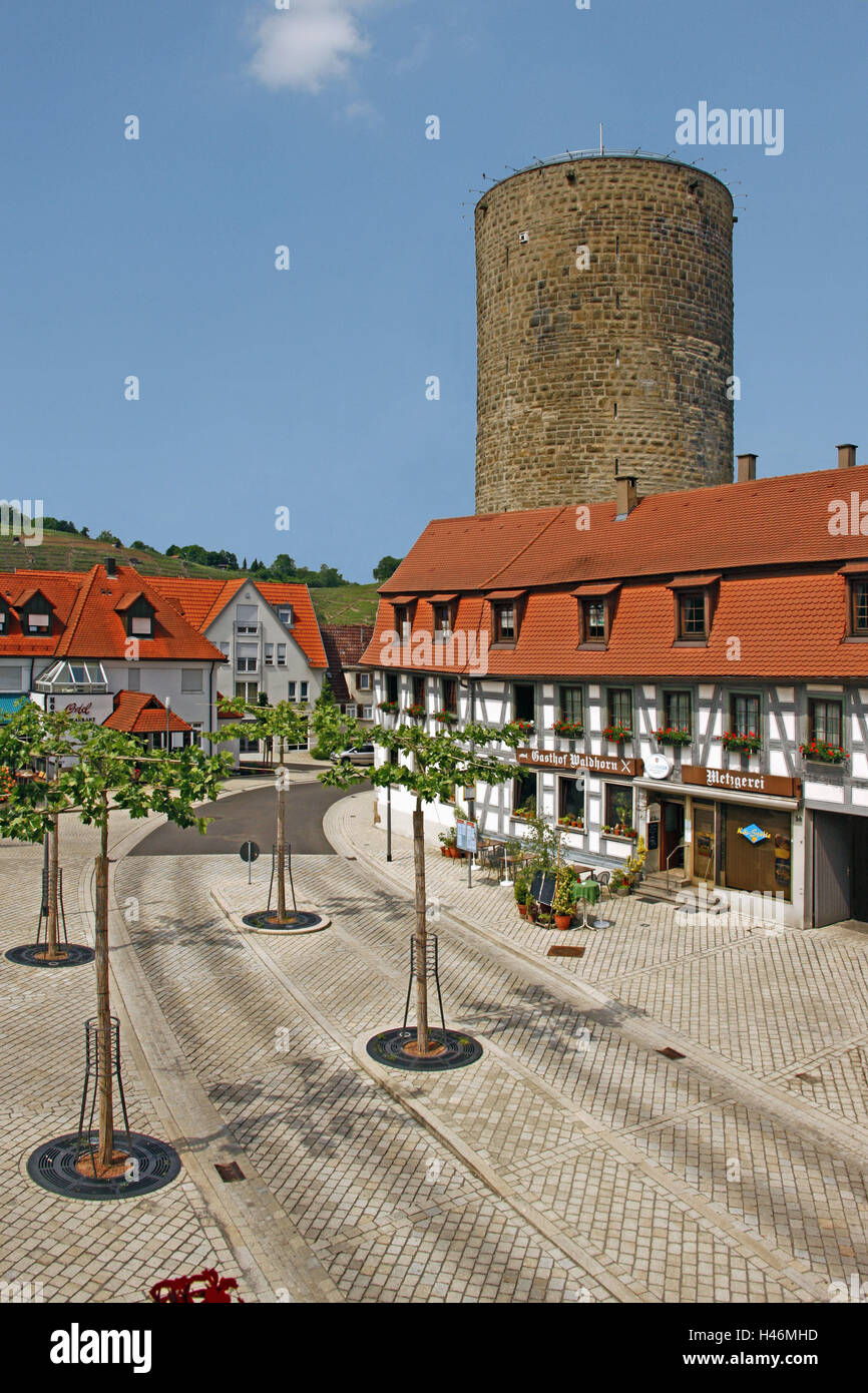 Deutschland, Baden-Wurttemberg, Heimat Besig, Waldhorn Turm, Turm, Turm, Sehenswürdigkeit, Tourismus, Gebäude, Häuser, niemand, Stockfoto