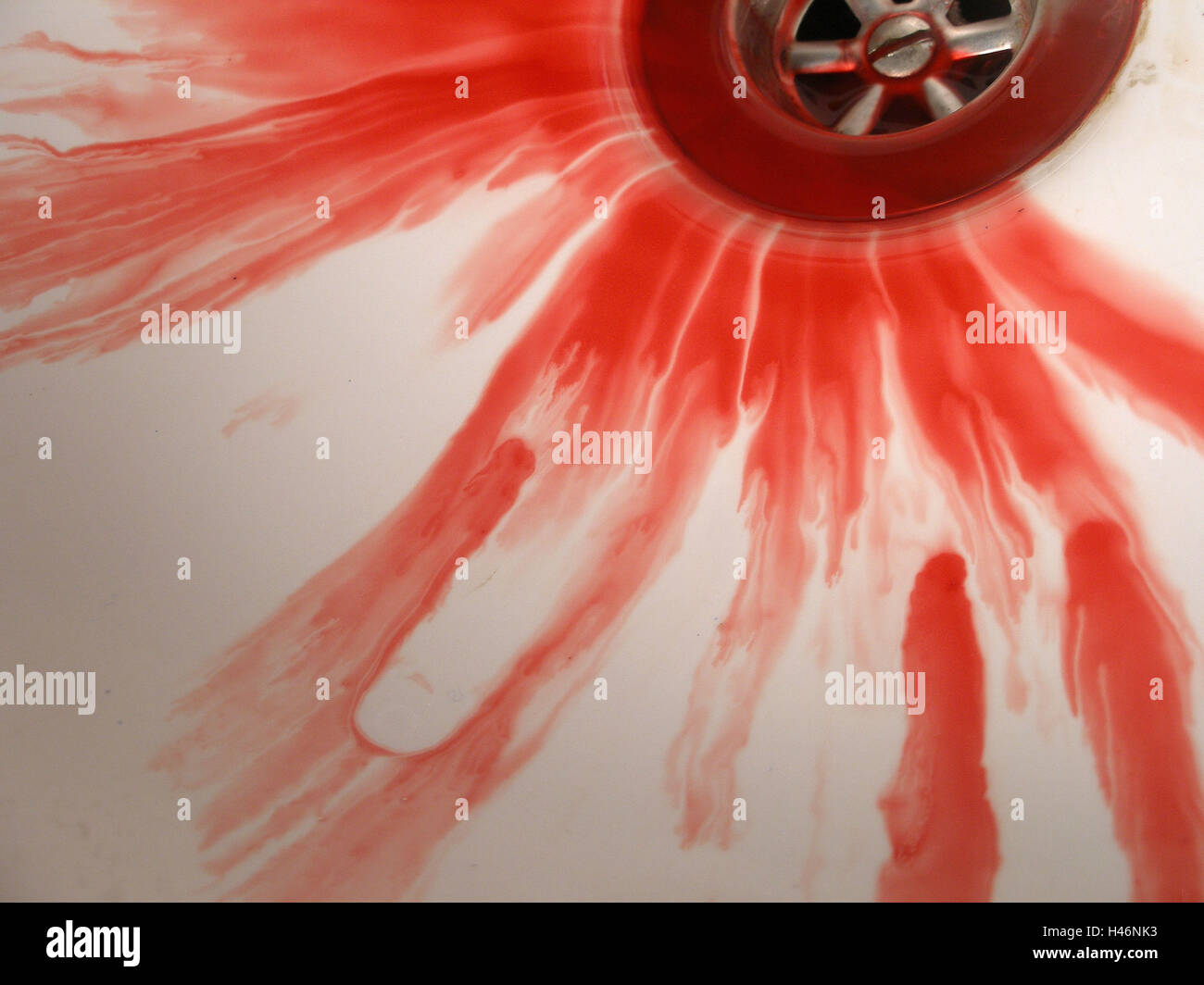 Blut, Spüle, Abfluss, Stockfoto