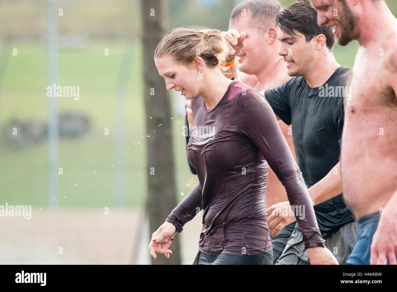 Tough Mudder Konkurrenten Elkhart Lake WI Stockfoto