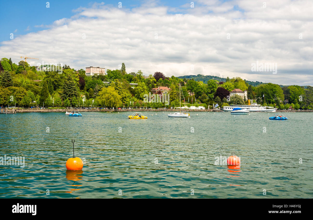 Gegend um den See in Lausanne, Schweiz Stockfoto