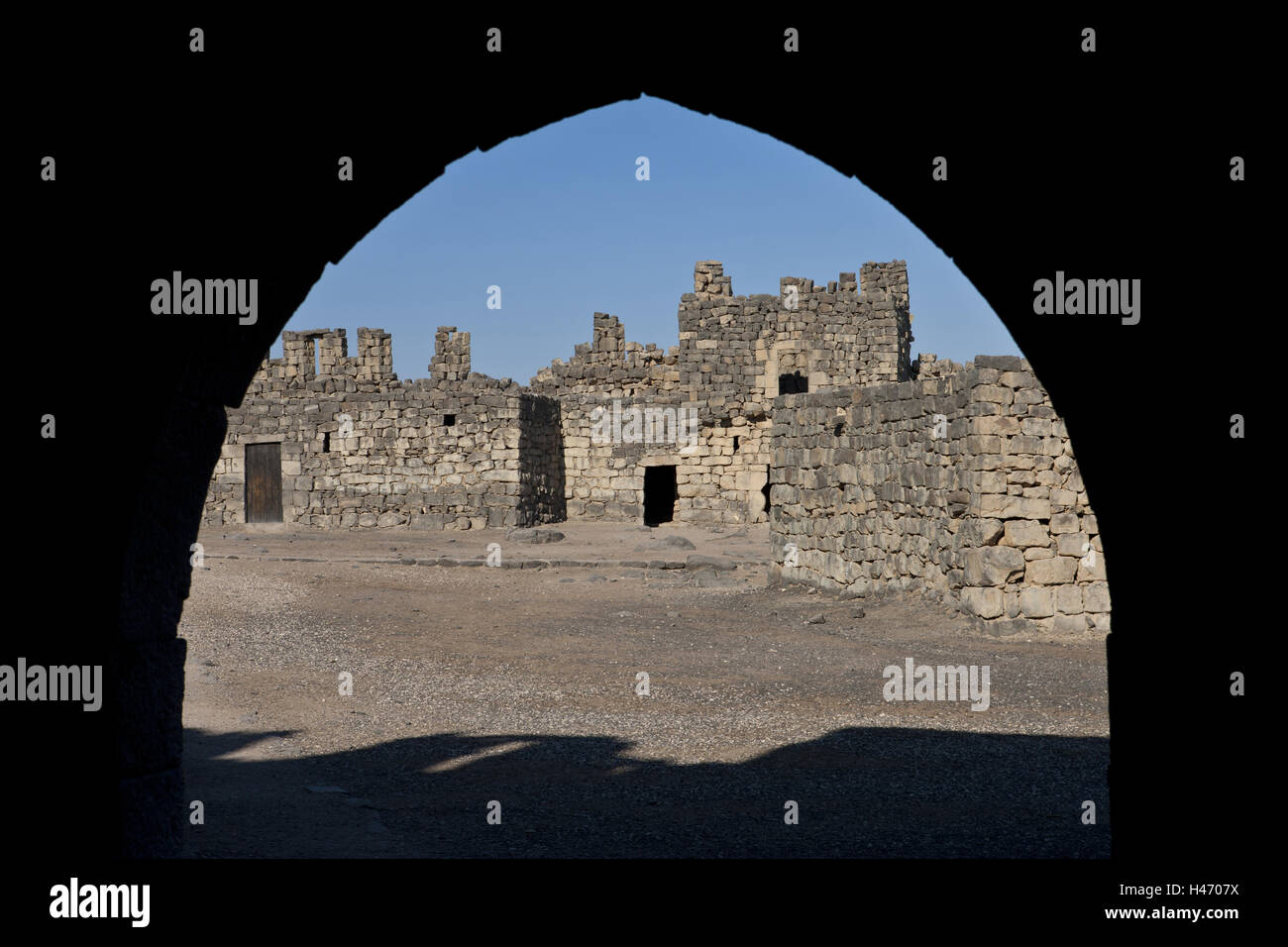 Jordan, wilde Burg Qasr al-Azraq, Stockfoto