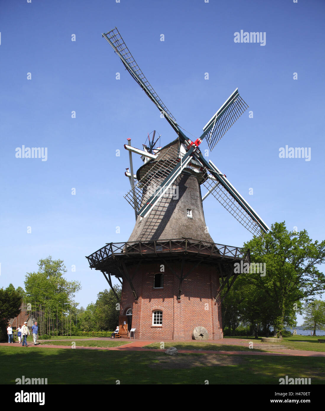 Deutschland, Niedersachsen, Bad Zwischenahn (Stadt), im freien Museum Ammerland Bauernhaus, Windmühle, Stockfoto