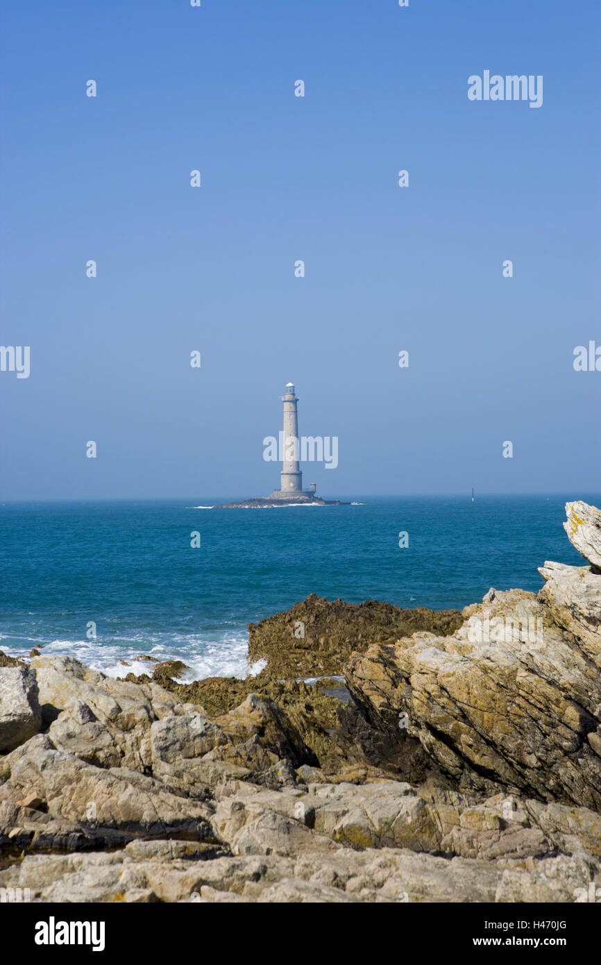 Leuchtturm, Cap La Hague, Goury, Auderville, Cotentin, Manche, Basse-Normandie, Frankreich, Stockfoto