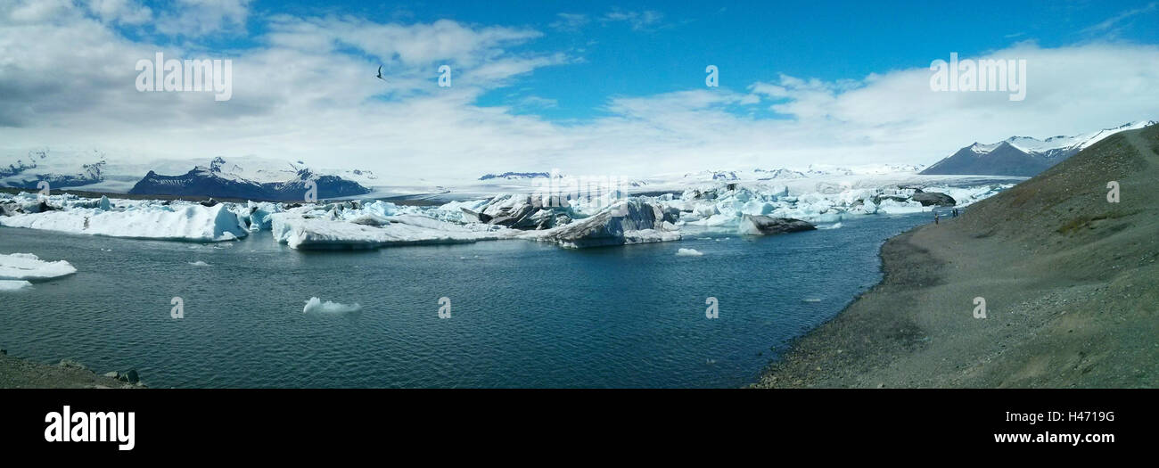 Panorama des Eisbergs Lagune See Jökulsárlón Island Stockfoto