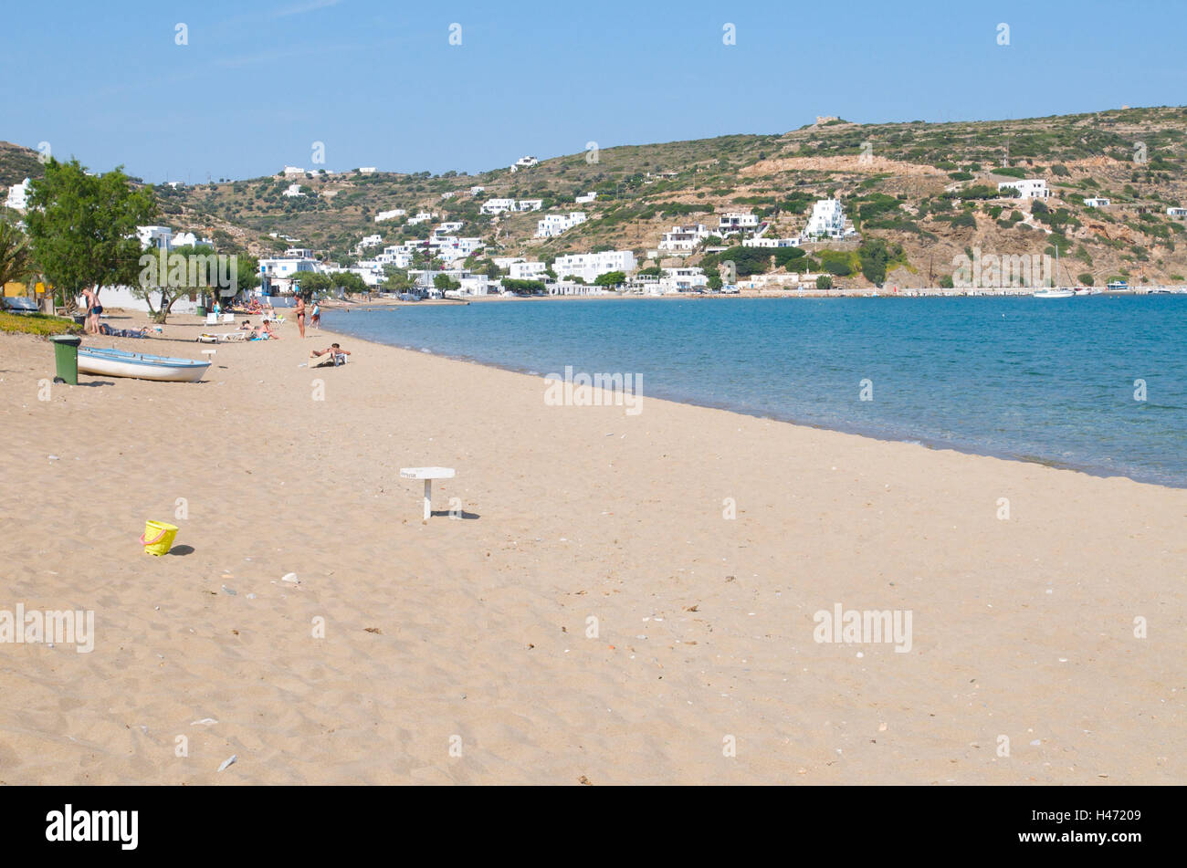 Strand von Platis Gialos, Insel Sifnos, Cyclades, Griechenland, Stockfoto