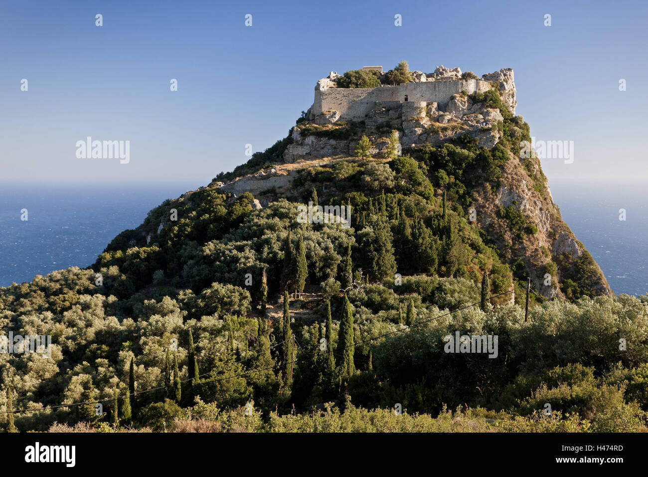 Griechenland, Insel Korfu, Festung Angelokastro, Stockfoto
