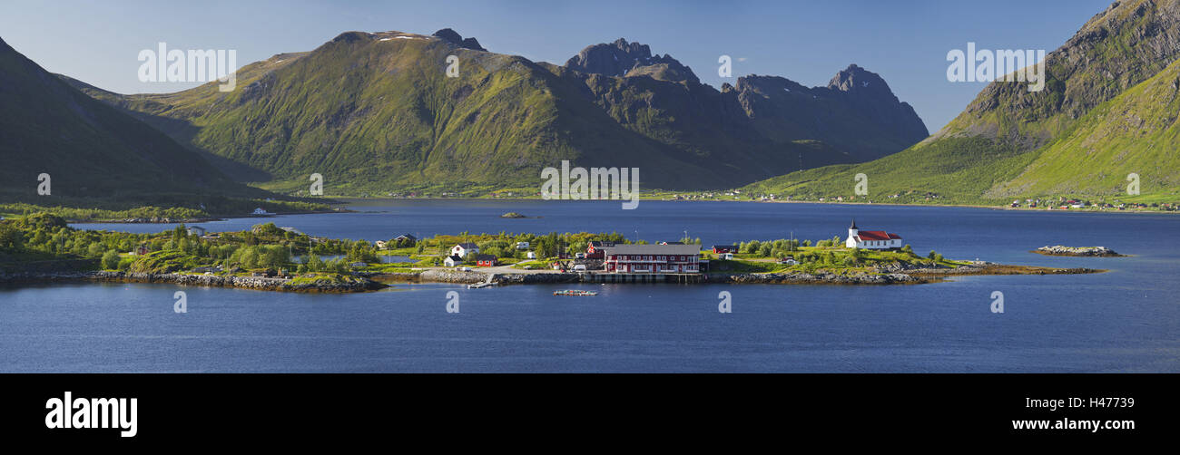 Norwegen, Land im Norden, Lofoten, Austvagoya, Austnesfjorden, Sildpollneset, Stockfoto