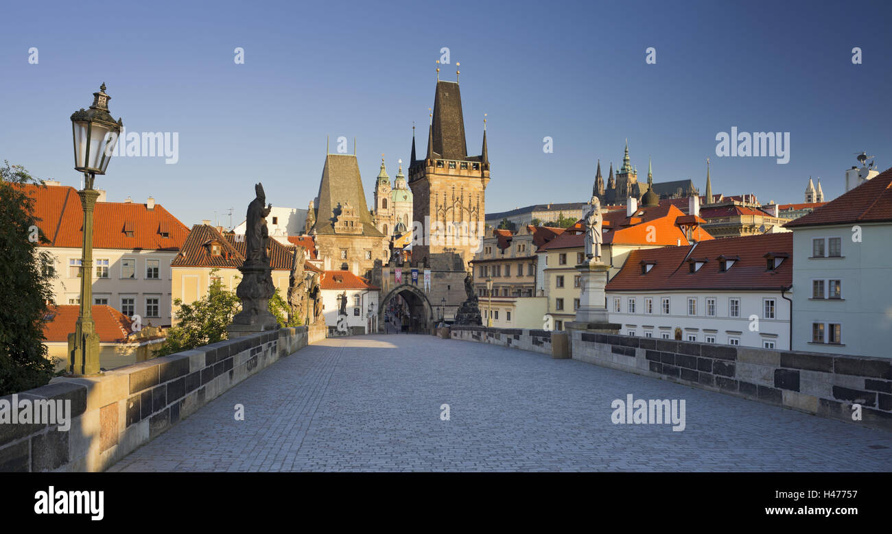 Tschechien, Prag, Karlsbrücke, Stadttor, Stockfoto