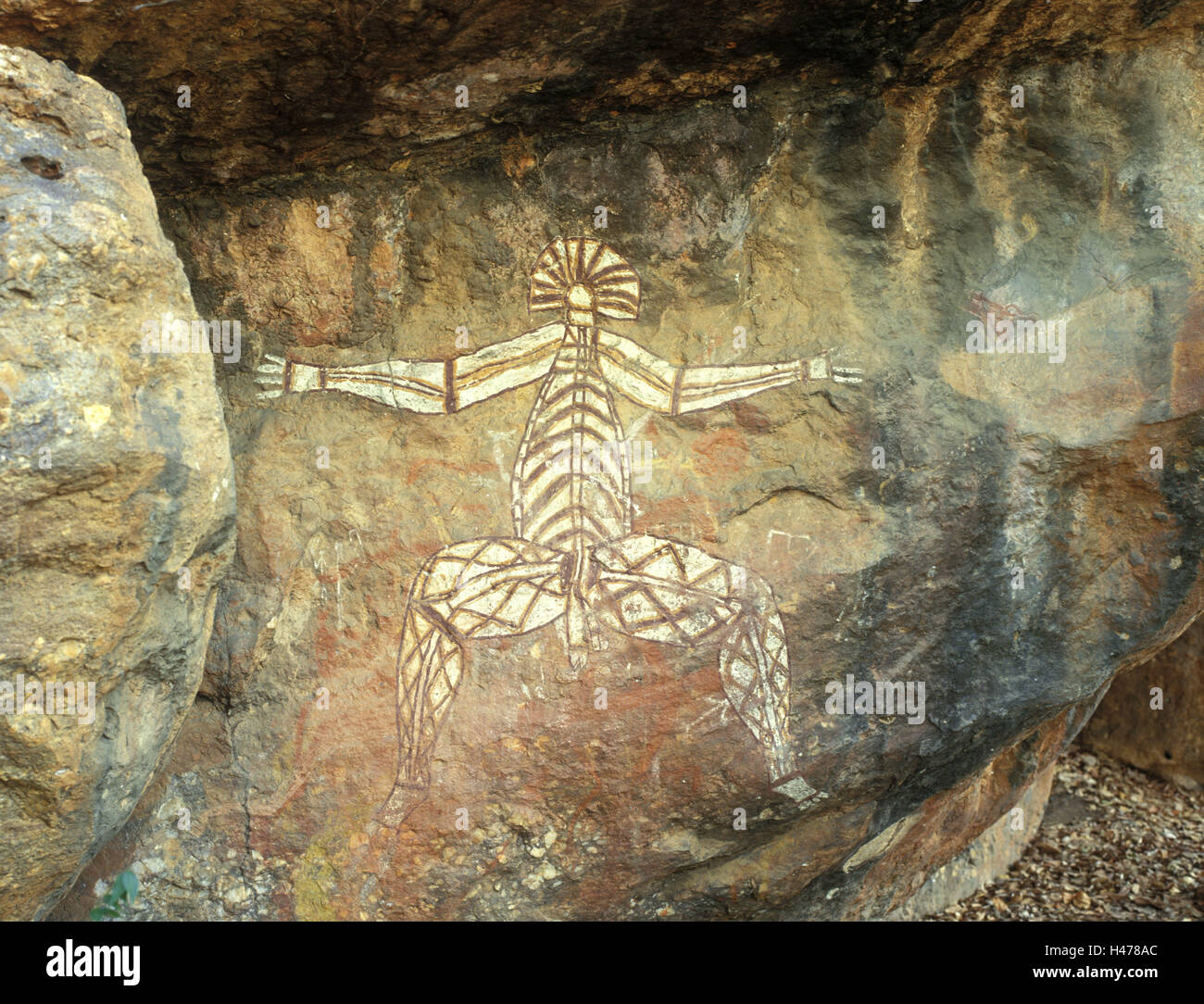 Australien, Northern Territory, Kakadu Nationalpark, Nourlangie Rock, Anbangbang Galerie, Galle Malereien der Aborigines Stockfoto