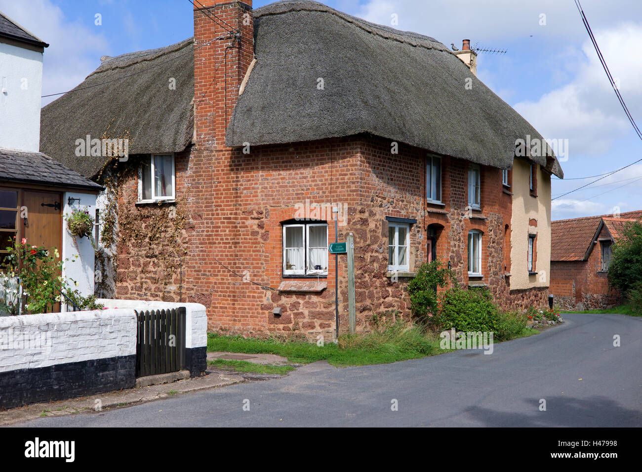 Reetdachhaus, Sowton, Devon, UK Stockfoto