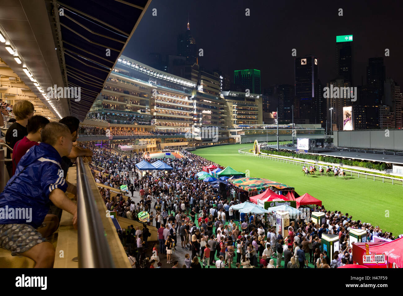 Happy Valley Pferderennen Track, Hong Kong, China. Stockfoto