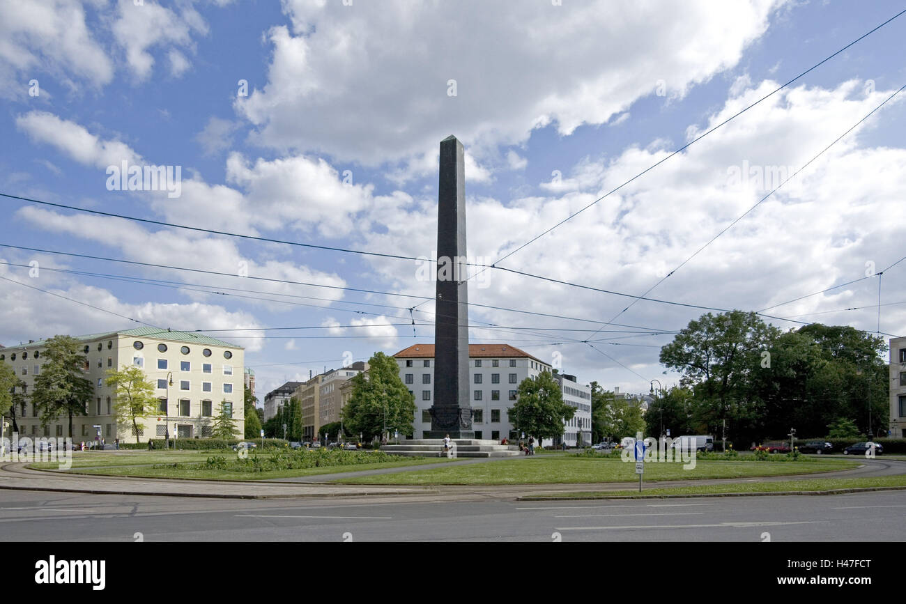 Obelisk Karolinen Raum München Stockfoto