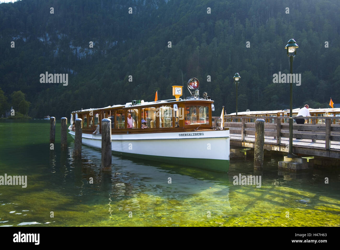 Schiffsanlegestelle Schönaus am Königssee Stockfoto