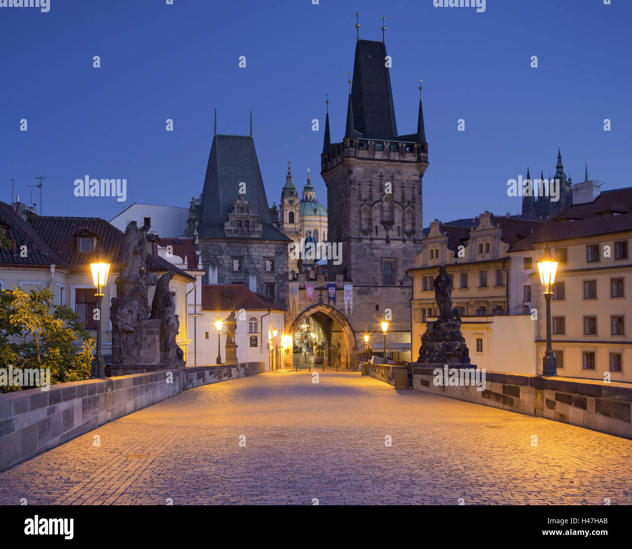 Tschechien, Prag, Karl Brücke, Stadttor, Stockfoto