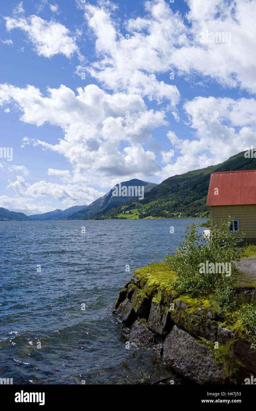 Fischerhütte, Jolstravatnet, Jolster, Sogn Og Fjordane, Norwegen, Skandinavien, Stockfoto